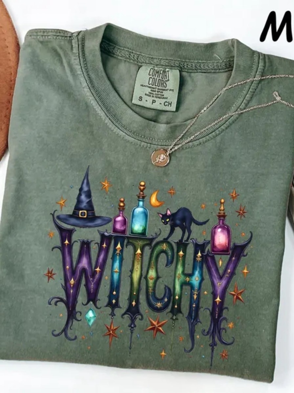 Comfort Colors Moss Witchy Graphic Short Sleeve Tee